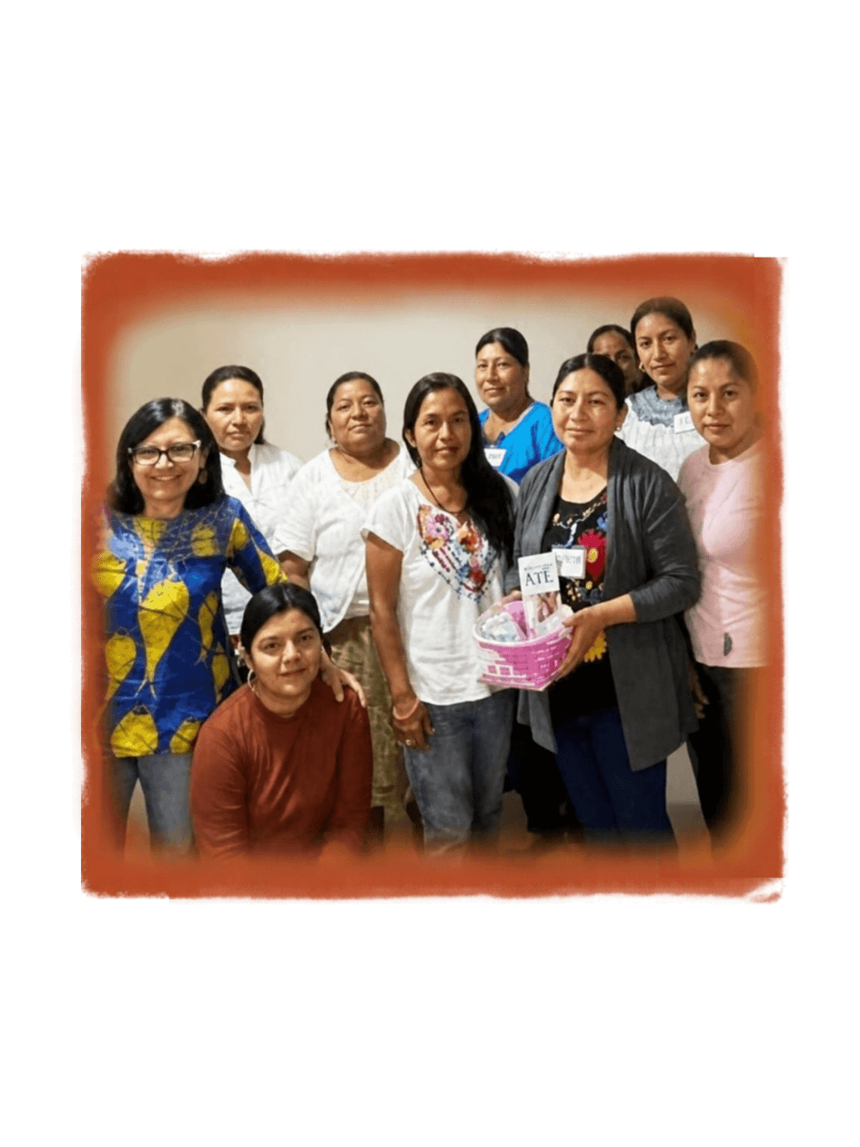 The women of the Tanivet collective, Las Hormigas Bordadoras, together in Oaxaca